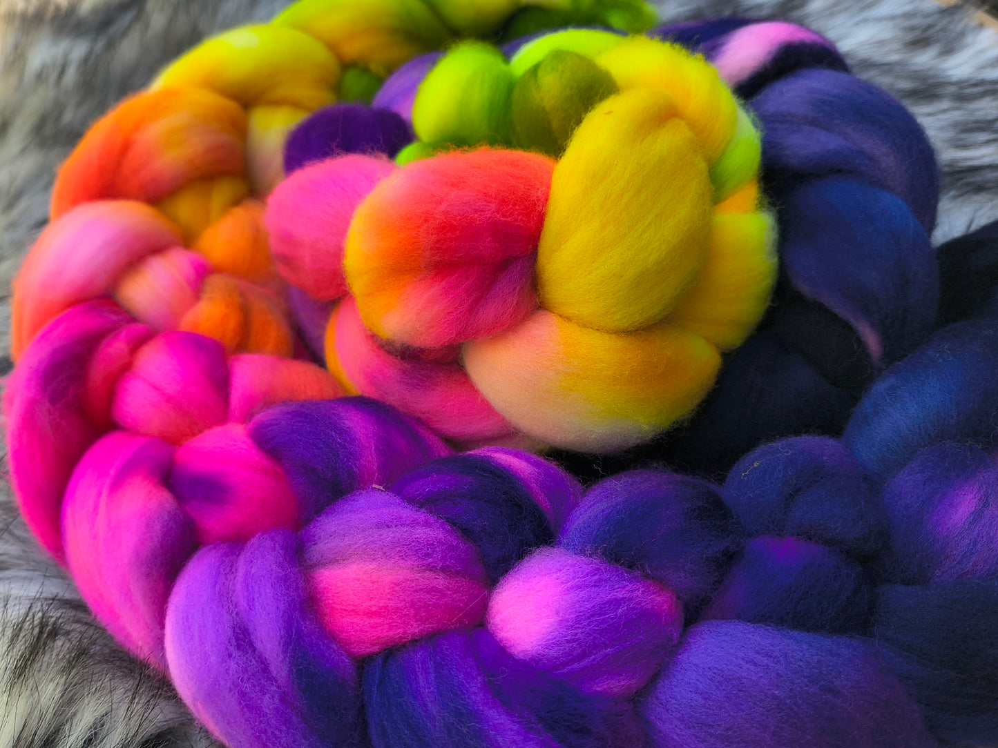 Neon Dreams Handdyed Wool Top