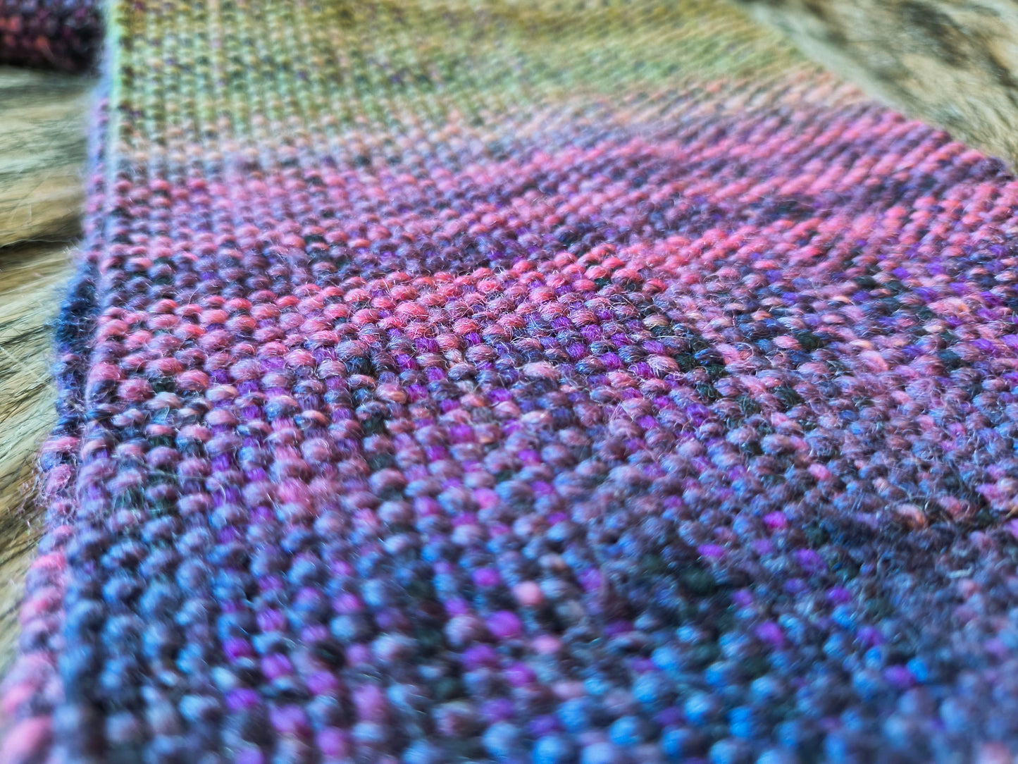 Ripening Blueberries Handwoven Scarf