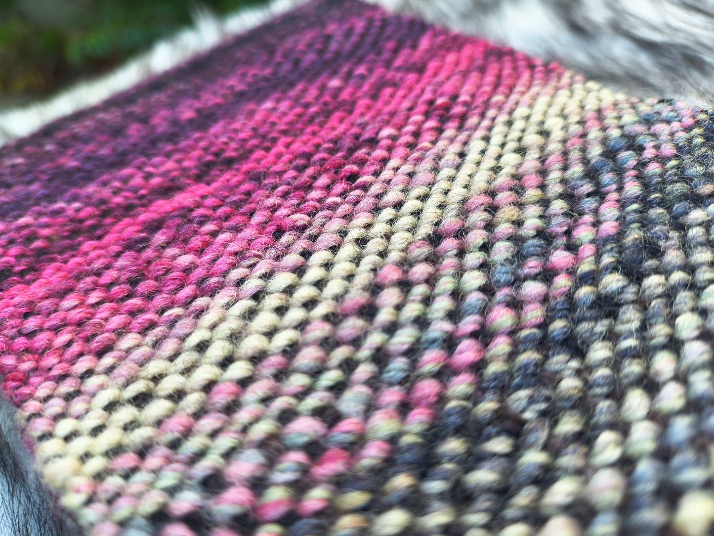 Black Cherry Cream Handwoven Scarf