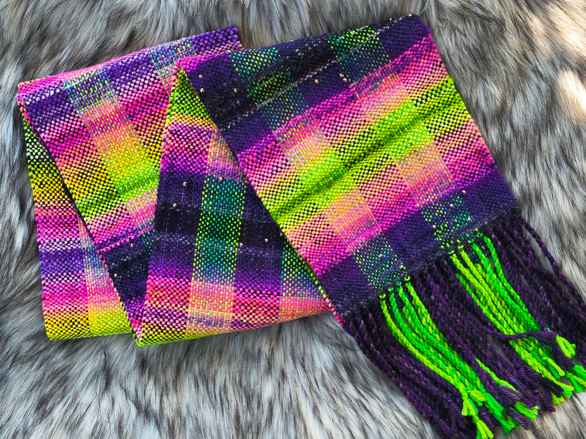 Neon Nights Handwoven Scarf