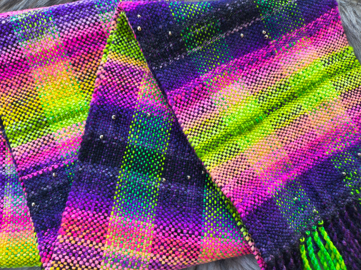 Neon Nights Handwoven Scarf