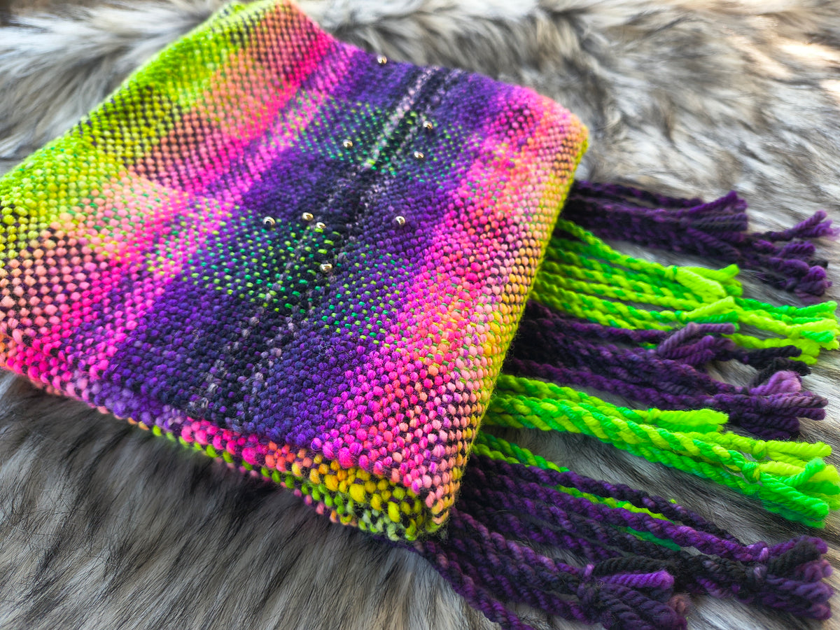 Neon Nights Handwoven Scarf
