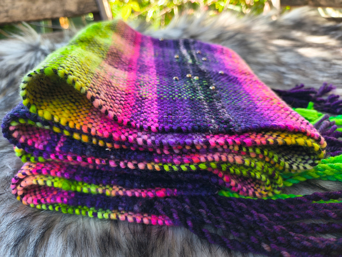 Neon Nights Handwoven Scarf