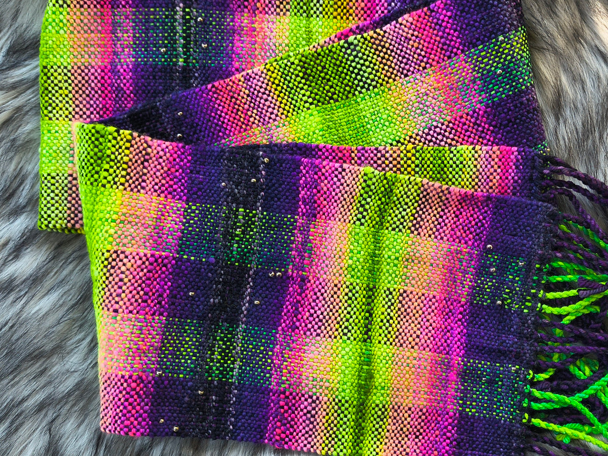 Neon Nights Handwoven Scarf