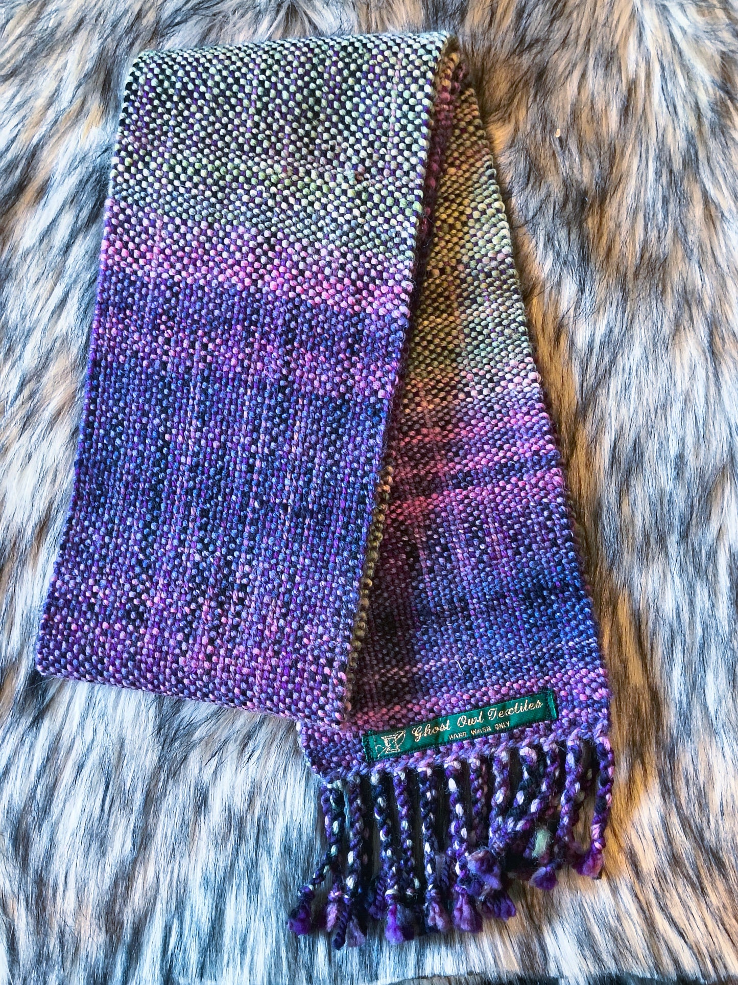 Ripening Blueberries Handwoven Scarf