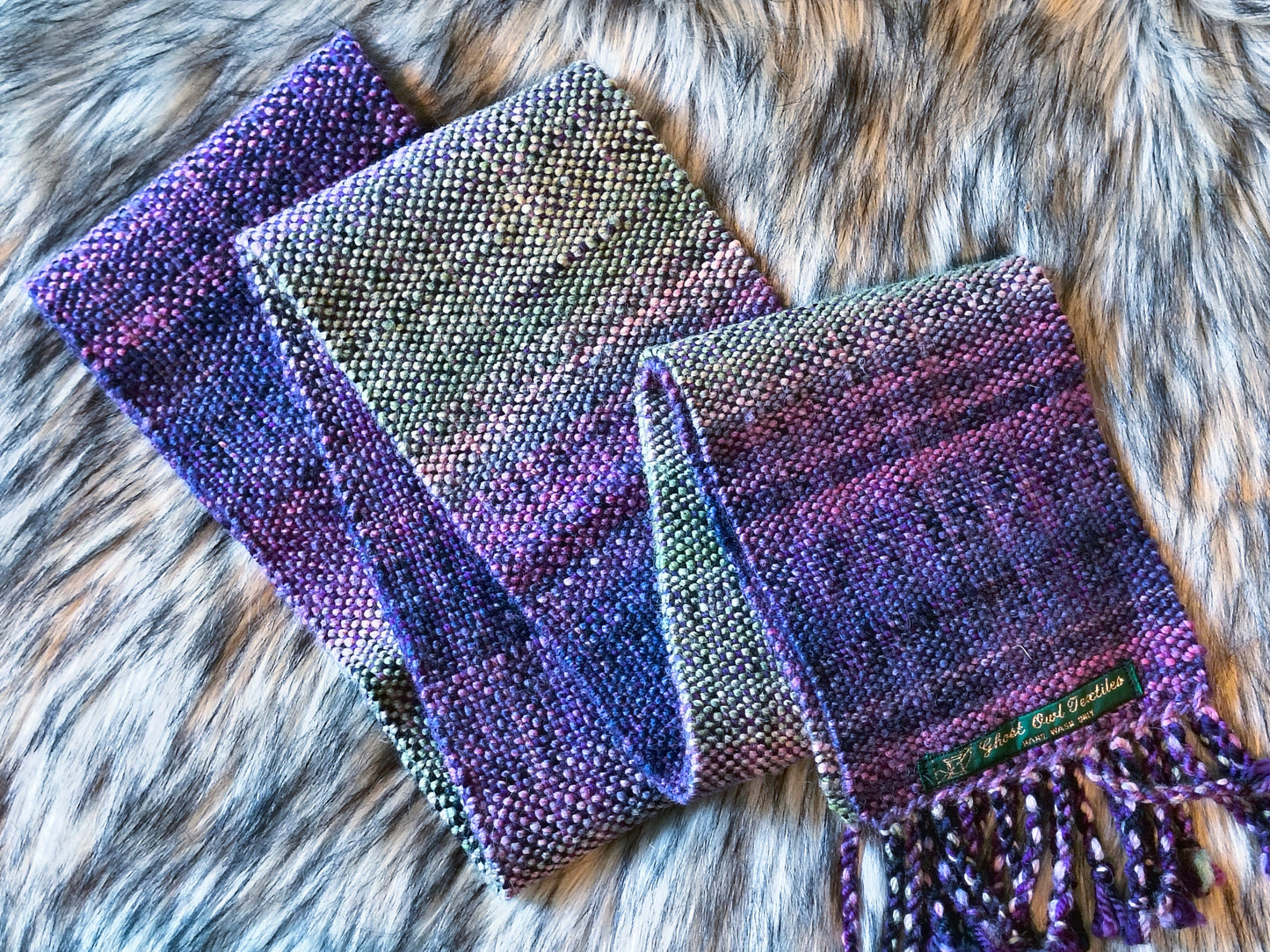 Ripening Blueberries Handwoven Scarf