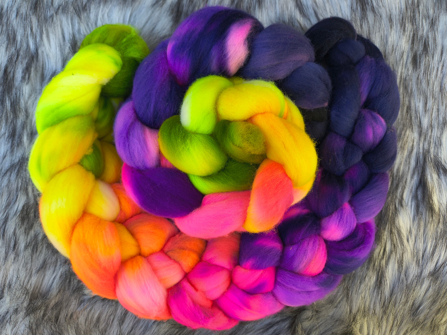Neon Dreams Handdyed Wool Top